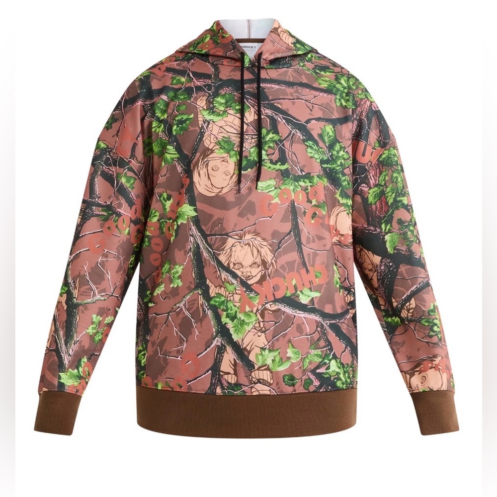 Chucky Men's and Big Men's Chucky in Camo Graphic Fleece Hoodie Sweatshirt
